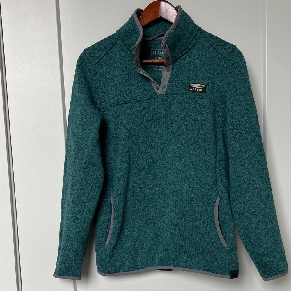 L.L. Bean Teal Zip-Up Sweater